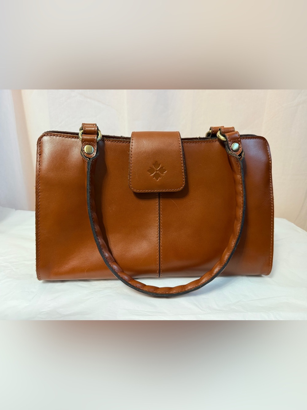 Patricia Nash Cognac Leather Shoulder Bag